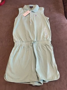 Polo Ralph Lauren Girls Green Romper Large 12-14 - Picture 1 of 6