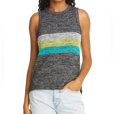 Rag & Bone Heather Stripe The Kinit Sport Muscle Tank Size S - Image 1 of 4