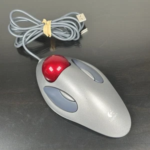 Logitech T-BC21 USB Wired Optical Trackman Marble Mouse Trackball Tested Working - Picture 1 of 16