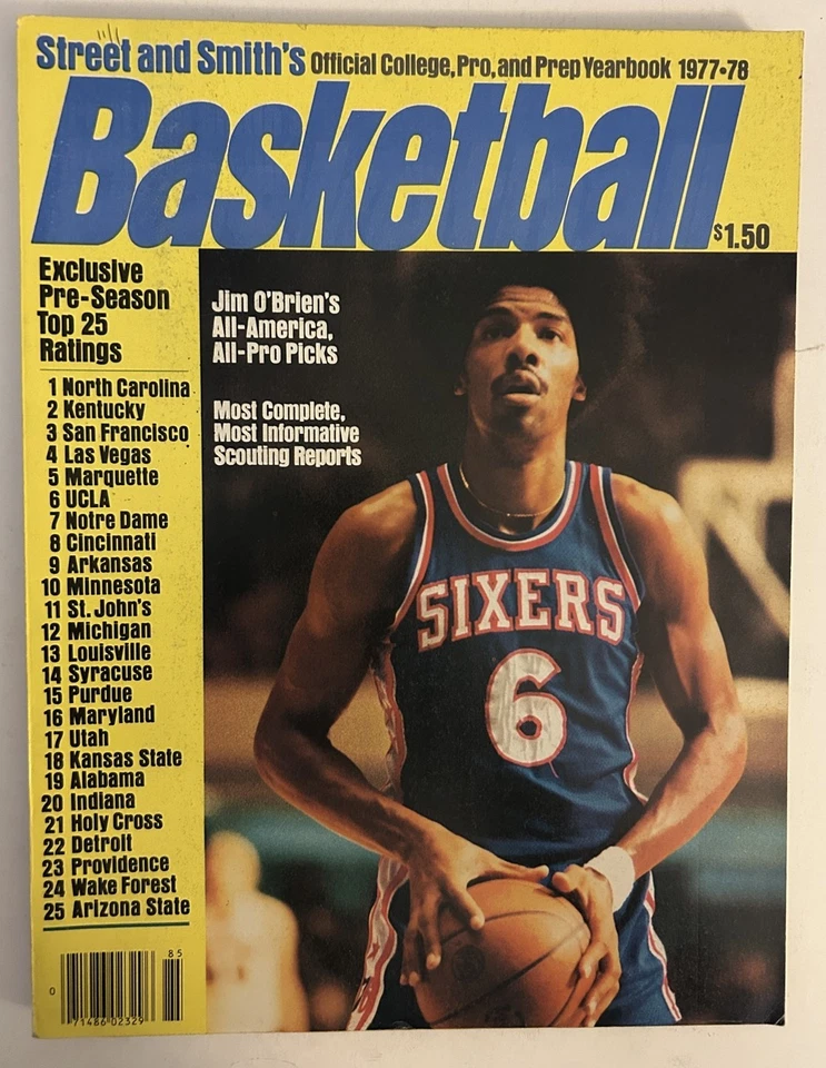 78 Street and Smith's College 1977 NBA Philadelphia 76ers Julius Erving Dr J Foto 1 de 1