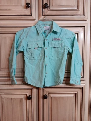 Camisa Columbia Niños XXS (4-5) Verde azulado PFG Pesca Ventilada Exterior Manga Larga Foto 1 de 4