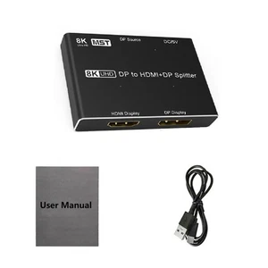 DisplayPort Splitter 8K DP to DP+HDMI Splitter 8K30Hz 4K120Hz MST SST HDR 4:4:4 - Picture 1 of 12