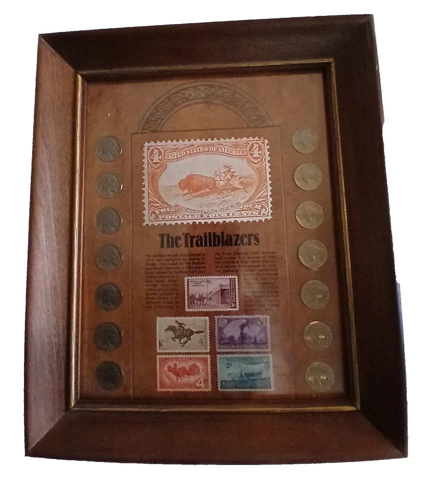 Colección de estampillas y monedas vintage de centavos The Trailblazer Buffalo Nichol Fice Foto 1 de 3