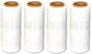 4 rollos de película fundida elástica manual envolvente retráctil de plástico transparente de 18" x 1500 pies - Imagen 1 de 1