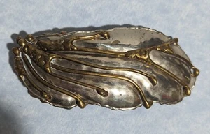 Vntg 70s 80s Small Brass Belt Buckle Modernist Brutalist - Style of Pal Kepenyes - Picture 1 of 10