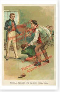 Nicholas Nickleby And Squeers Charles Dickens Victorian Era Wall Decor Poster - Picture 1 of 1