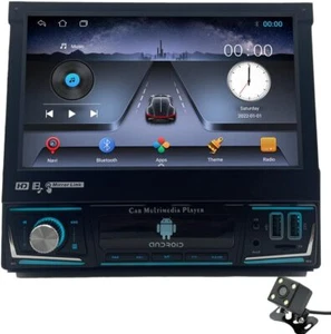 7" Single 1 Din Car Stereo Radio Bluetooth 1+16G Flip Touch Screen GPS WiFi+cam - Picture 1 of 9
