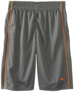 PUMA BOYS' PIPED SHORTS, GREY/ORANGE, 5 - Picture 1 of 2