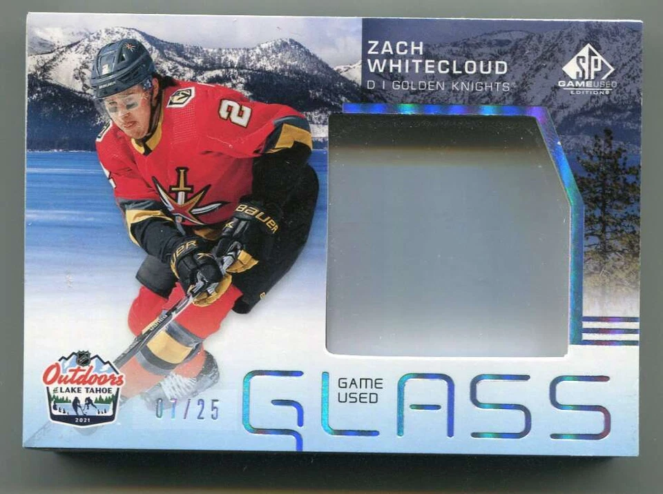 2021-22 SP Game Used '21 Lake Tahoe Games Sunset Zach Whitecloud Rink Glass 7/25 - Image 1 of 1