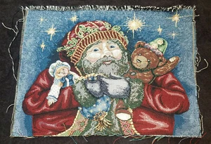 Weihnachtsmann mit Spielzeug Puppen unfertiger Wandteppich Handwerk Stoff Platzmatte - Bild 1 von 5