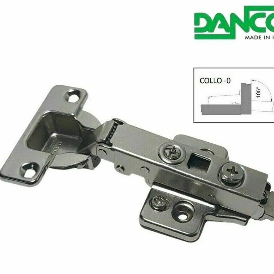 CERNIERA DANCO AMMORTIZZATA COLLO 0 COMPLETA DI BASETTA PER MOBILI DA CUCINA