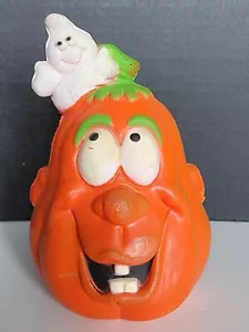 De colección Dan Dee 1989 Espuma Halloween Cabeza de Calabaza Jack O Linterna con Fantasma - Imagen 1 de 12