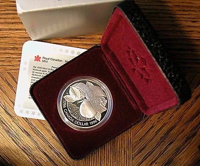 1996 Canadian 1 Dollar Silver Proof - KM# 274   McIntosh Apple - Image 1 of 4