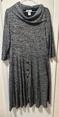 Signature Robbie Bee women's Gray And Black cowl sweater dress plus XL - Image 1 of 3