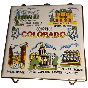De colección. Azulejo de recuerdo colorido Colorado - cerámica artística cathay coleccionable años 60 (?) - Imagen 1 de 9
