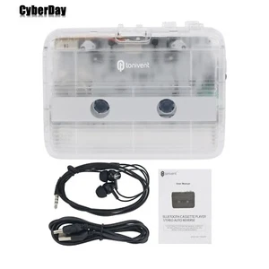 Tonivent TON007T Bluetooth Cassette Player Portable Walkman FM Radio Transparent - Picture 1 of 8
