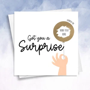 Globo sorpresa personalizado Adivina qué regalo revelar tarjeta de felicitación - Imagen 1 de 6