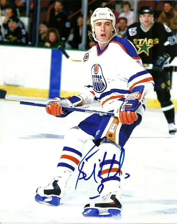 ¡FOTO 8x10 firmada por Bernie Nicholls 1991-92 Edmonton Oilers! Autógrafo Foto 1 de 1