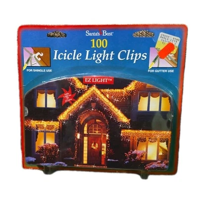 Santa's Best Outdoor Christmas EZ Light Clips 100 Count For Shingles Gutters NOS - Image 1 of 4
