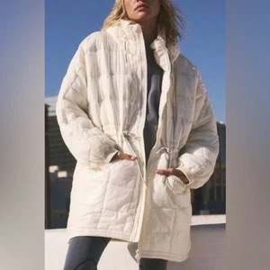 NWT Free People FP Movement Patricia Packable Poncho Puffer Coat Small Ivory - Picture 1 of 10