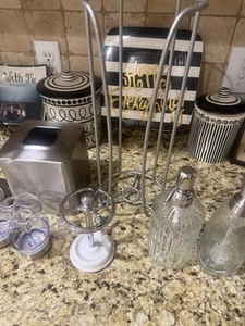 BATH ACCESSORIES 7 PIECE NEW MISCELLANEOUS LOT CHROME TOWEL HOLDERS VANITY ITEMS - Picture 1 of 9