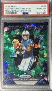 Anthony Richardson 2023 Panini Prizm Green Ice Prizm Break RC PSA Gem 10 - Bild 1 von 2