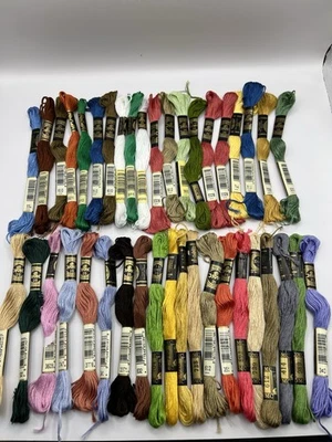 DMC Embroidery Floss Thread Cotton Lot of 40 Skeins Mixed Colors Lot - Image 1 of 4