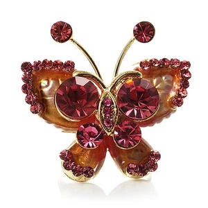 3D Crystal Butterfly Ring (Gold&Pink) - Picture 1 of 3