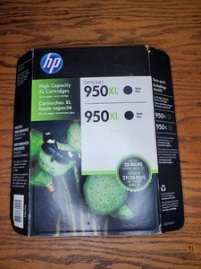 2 Pack OEM Genuine HP 950XL Black Ink Cartridges Brand New - Zdjęcie 1 z 7
