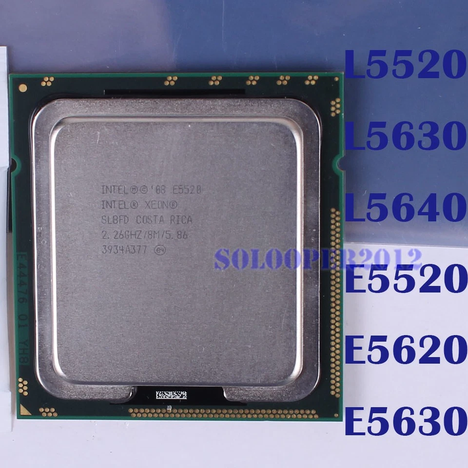 Intel Xeon Quad-Core L5520 L5630 E5520 E5620 E5630 L5640 LGA 1366 CPU Processor - Image 1 of 1