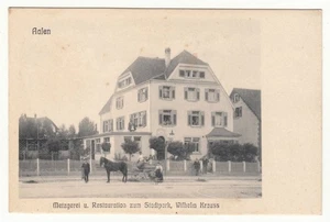 Aalen , Metzgerei und Restauration zum Stadtpark v. Wilhelm Krauss um 1910 - Bild 1 von 2