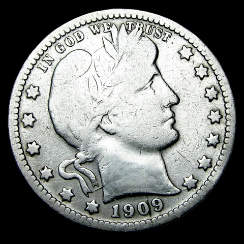 1909-O Barber Quarter Silver ---- Nice Details Rare Coin ---- #GG069 Cover