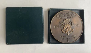Ancienne médaille bronze centenaire Compagnie des Messageries Maritimes 1951 - Picture 1 of 9