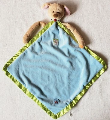 Kushies Kritters Dobbi Dog Puppy Plush Blue Green Security Blanket Lovey  - Image 1 of 4