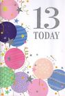 Happy 13th Birthday Card - 13 Today - Balloons - For Her Girl Female