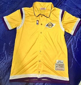 Mitchell Ness Nba Lakers Magic Johnson Warm Up Shirt, XL