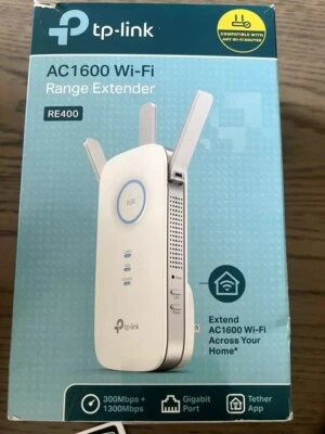TP-LINK AC1600 Wi-Fi Range Extender - White (RE400) Open Box - Image 1 of 2