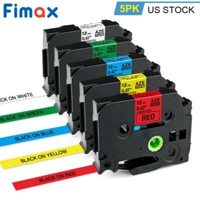 Cinta para hacer etiquetas compatible 5PK TZ-231 TZe-631 PT-D210 12 mm para Brother P-Touch Foto 1 de 4