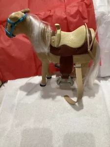 MY LIFE Poseable Horse 18" DOLLS Palomino Knee Bendable includes saddle!! - Picture 1 of 24