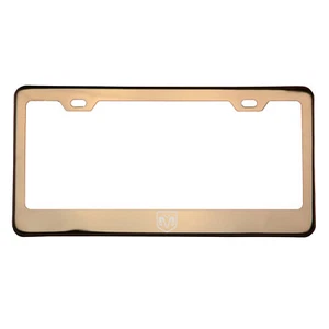 Marco de placa de matrícula con logotipo de Dodge de oro rosa grabado con tapa T304 acero inoxidable - Imagen 1 de 10