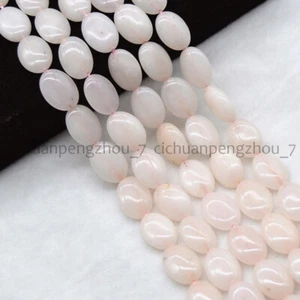 Natural Pink Jade 13x18mm Egg-shaped Oval Gemstone Loose Beads 15'' Strand - Picture 1 of 4