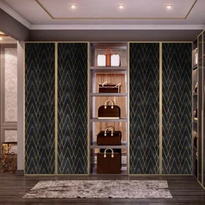 Black Gold Metallic PET Brushed Wallpaper Metal Texture Self-adhesive Wallpaper - Picture 1 of 9