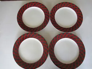 Sasaki Tartan 10.75” Set 4 Dinner Plates Charles Roberts Japan EUC - Picture 1 of 11