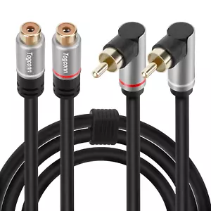 RCA Extension Cable, 2RCA Male to 2 RCA Female Stereo Audio Cable Adapter - Picture 1 of 12
