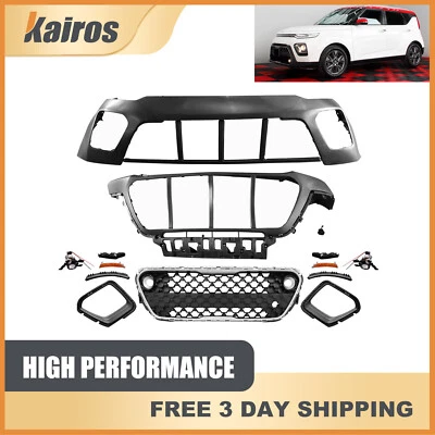 Kit de rejilla de parachoques delantero con faros antiniebla y cubiertas para Kia Soul Wagon 2020-2023 Foto 1 de 4