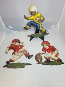 1970s Sexton Football Players Kids Metal Wall Plaques Set Of 3 - Picture 1 of 10
