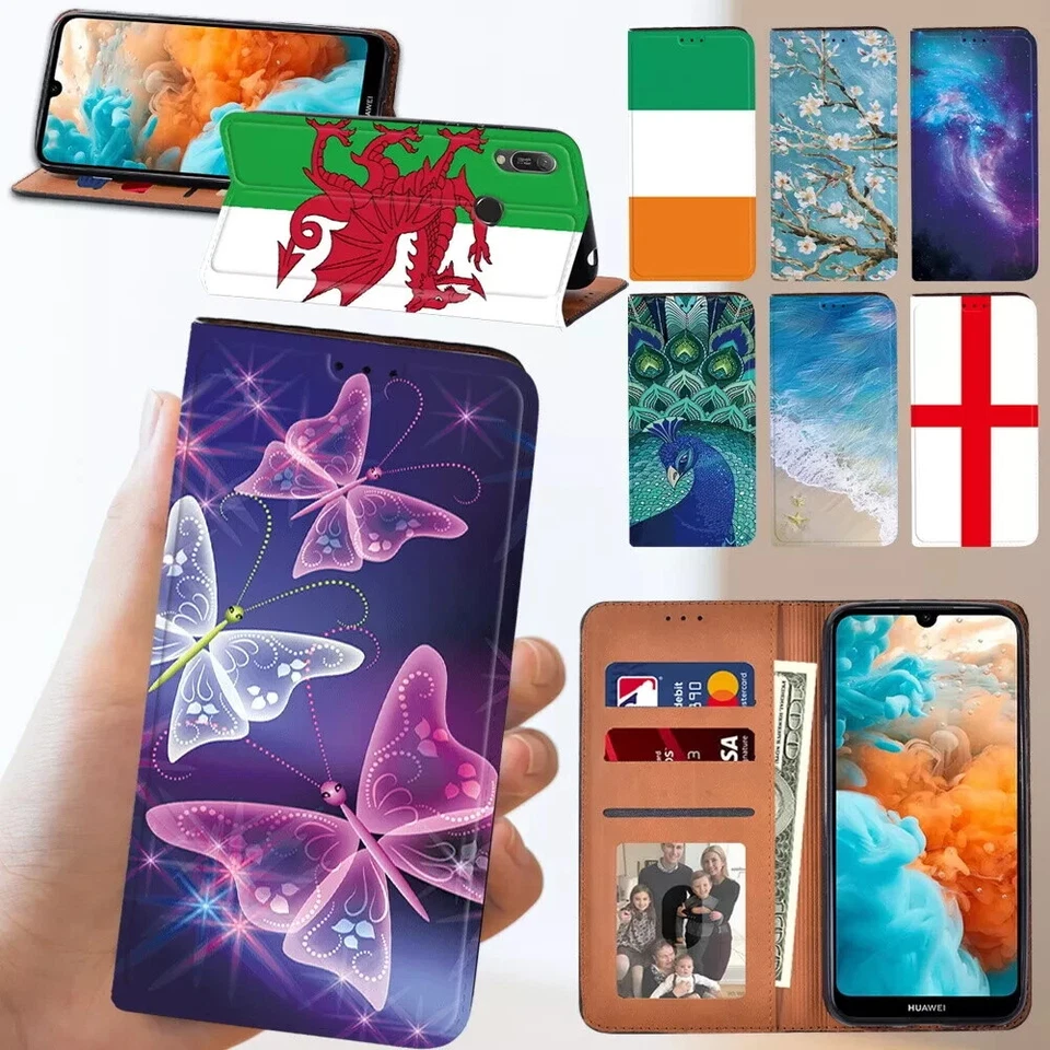 PU Leather Wallet Stand Cover Folio Case -  For Huawei Honor X6C Phone - Image 1 of 4