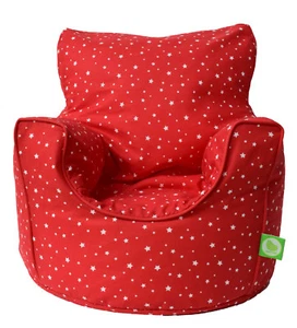 Sillón bolso de frijoles algodón estrellas rojas con frijoles tamaño niño pequeño de frijoles perezoso - Imagen 1 de 2