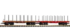 PIKO G Scale  ~ New 2024 ~ Santa Fe (SF) Flat Car With Stakes ~ 2-Pack ~ 38773 - Picture 1 of 1