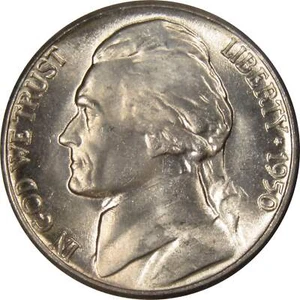 1950 D Jefferson Nickel 5 Cent Piece BU Uncirculated Mint State 5c US Coin - Picture 1 of 2